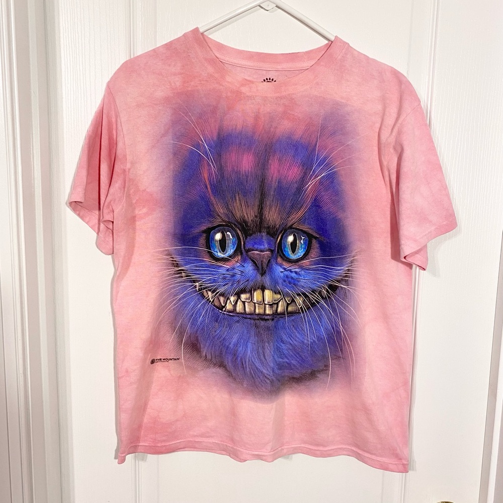 NEW The Mountain Alice in Wonderland Cheshire Cat Pink Tie Dye Tee Kid’s XL
